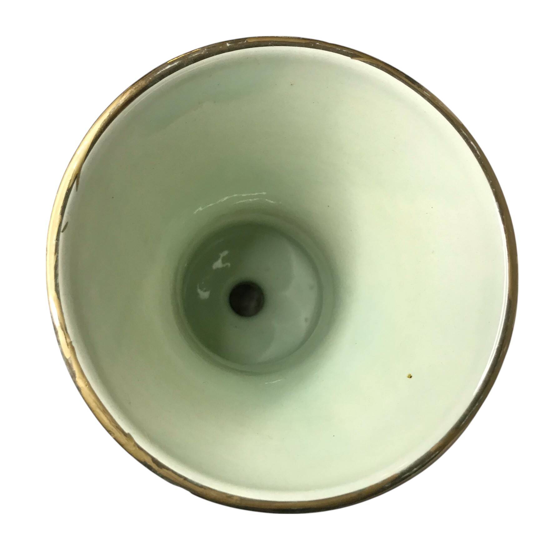 Bequet Quaregnon, pedestal vase with bird decoration circa 1950