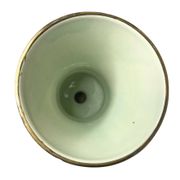 Bequet Quaregnon, pedestal vase with bird decoration circa 1950