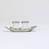 Wilhelm Wagenfeld Mid-Century Max & Moritz Salt Pepper Shakers, WMF, 1950s