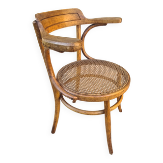 Cannage bistro armchair 1950 (thonet Ou Fischel)