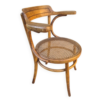 Fauteuil bistrot cannage 1950 (thonet Ou Fischel)