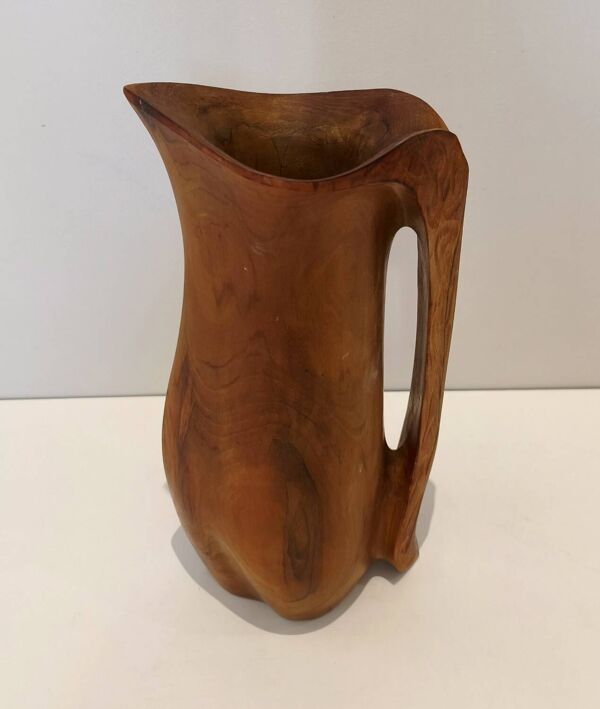 Pichet broc carafe en bois d'olivier vintage