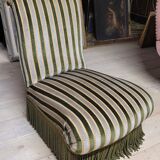 Napoleon III period velvet fireside chair