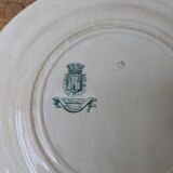 Set of 6 old flat plates, Annam model, opaque porcelain from Gien Terre de Fer