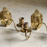 Brass wall candlesticks