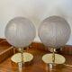 Vintage globe table lamp in worked glass