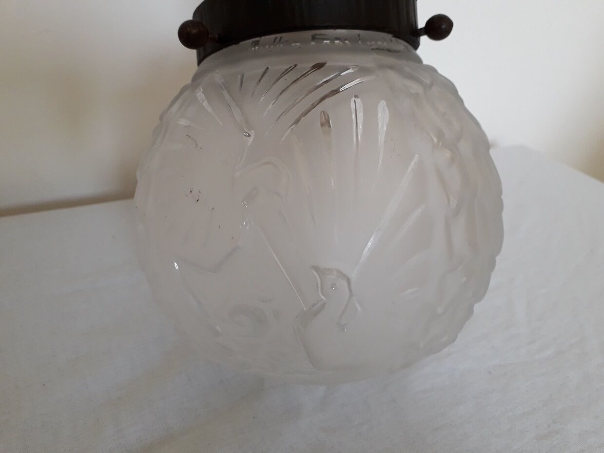 Signed Muller art deco ceiling