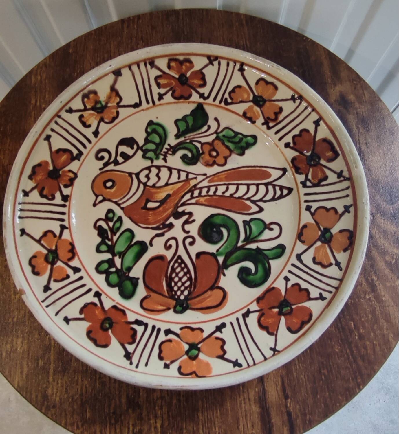 Ceramic plate Mathé Dénes pottery Korond