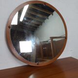 Vintage wooden round mirror MDK, 65 cm