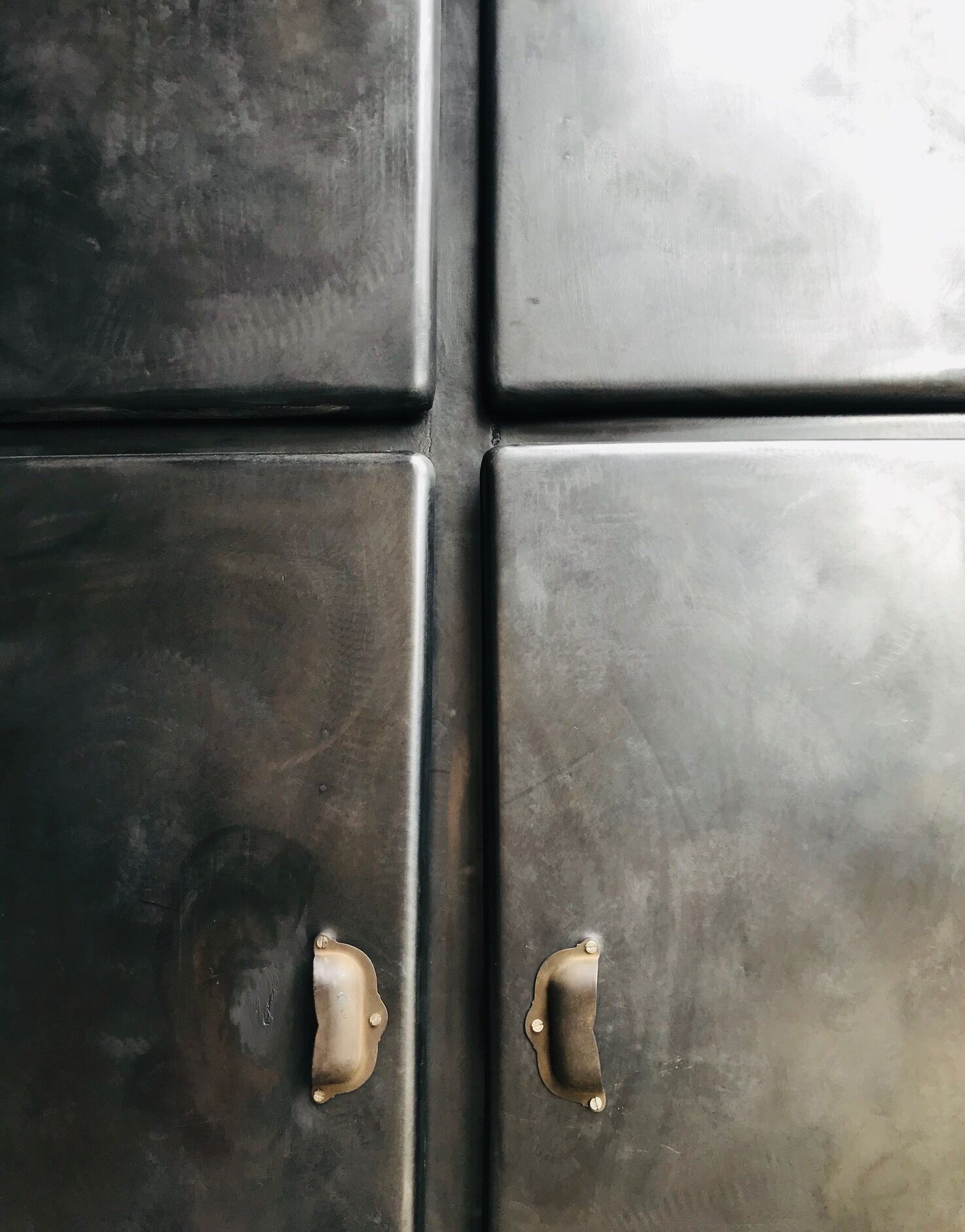 Rounded metal cabinet