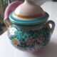 Vintage earthenware sugar bowl signed