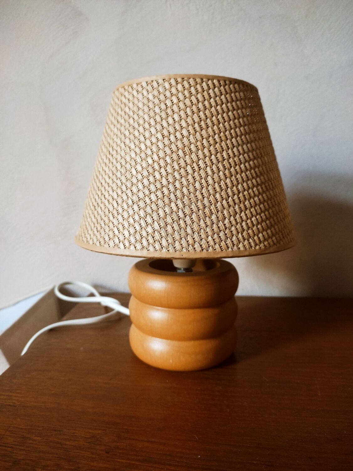 Bedside lamp in light wood