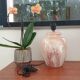 Ceramic table lamp effect marble, beige white and brown