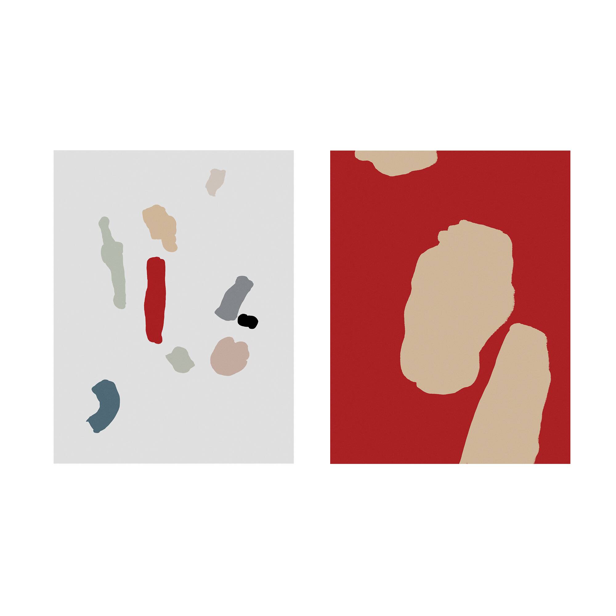 Pair of giclee prints, abstract wall art set of two, A3