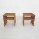Set of two wicker bed side tables, France 1960's
