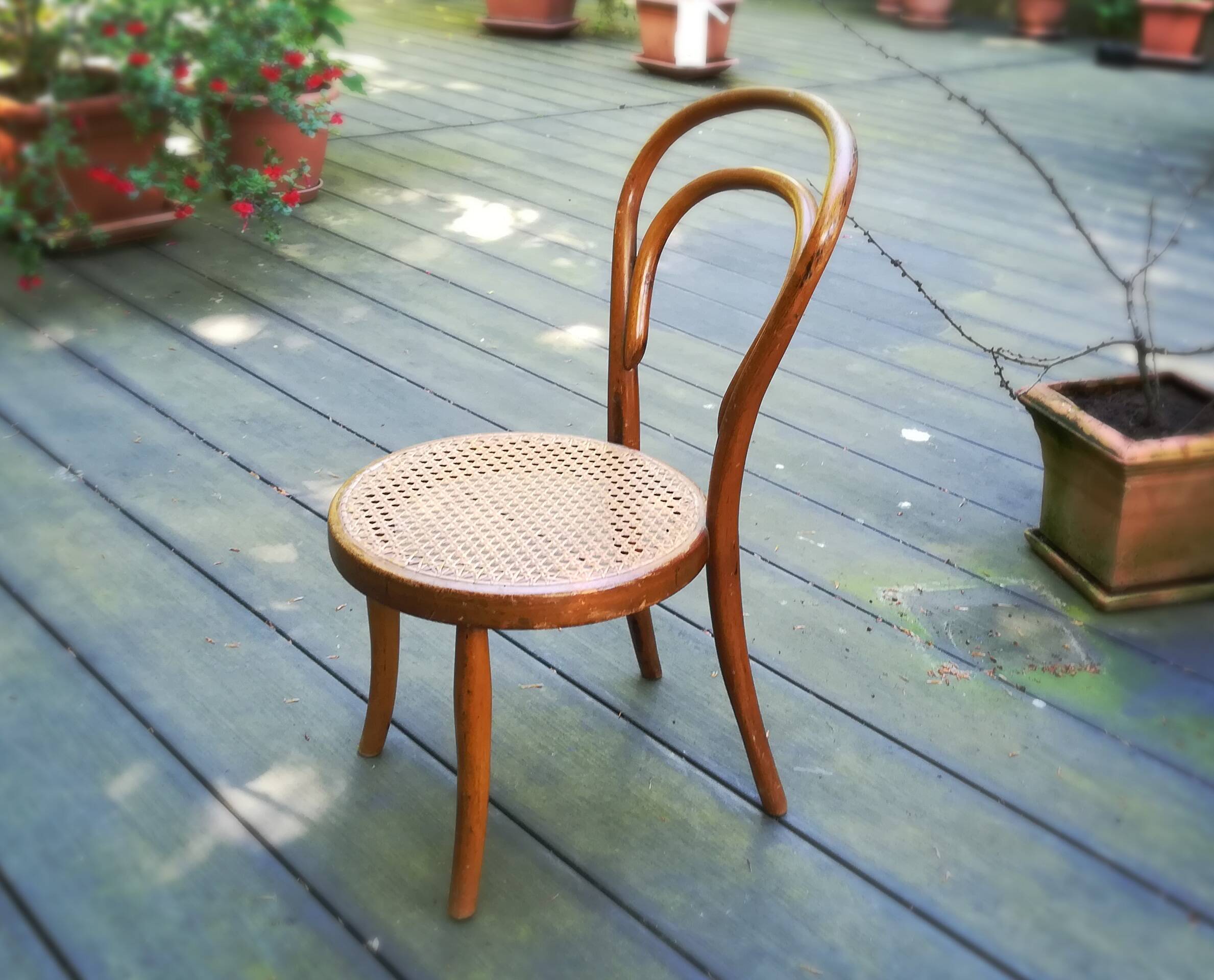 JJ Kohn, caned bistro chair for children, circa 1900