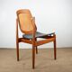 6 Danish chairs in teak, caning and leather, model FD 187 by Arne Vodder.
