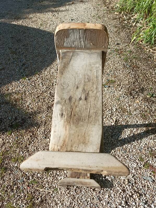 Solid wood farm bench