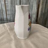 Vintage Alföldi pitcher in white porcelain with blue and red floral decoration, Folk Art.