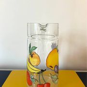 Vintage glass carafe with painted fruits
