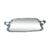 tray to serve or serve in silver metal with handles