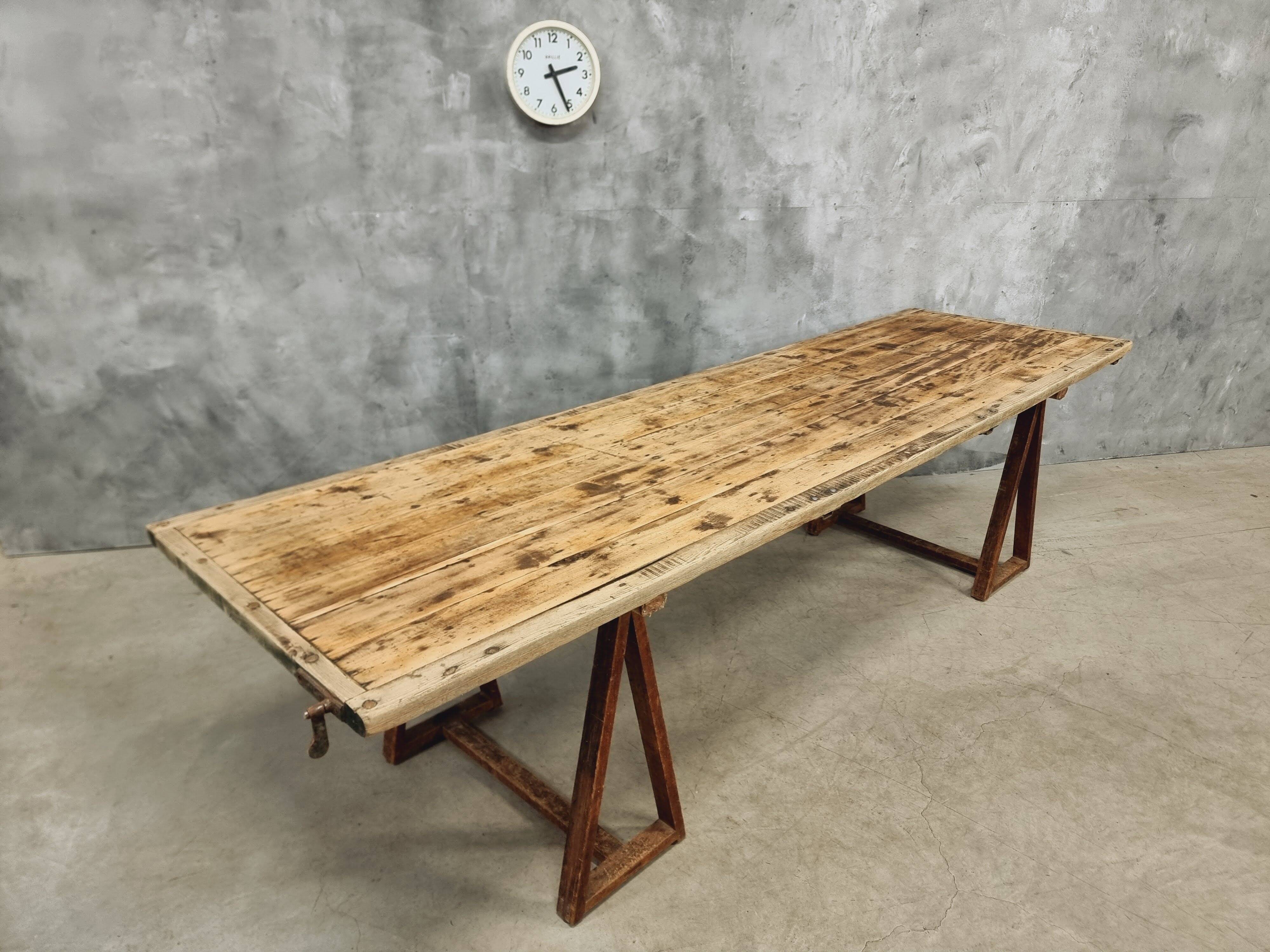 Antique trestle table XXL garden table 89 x 308 cm