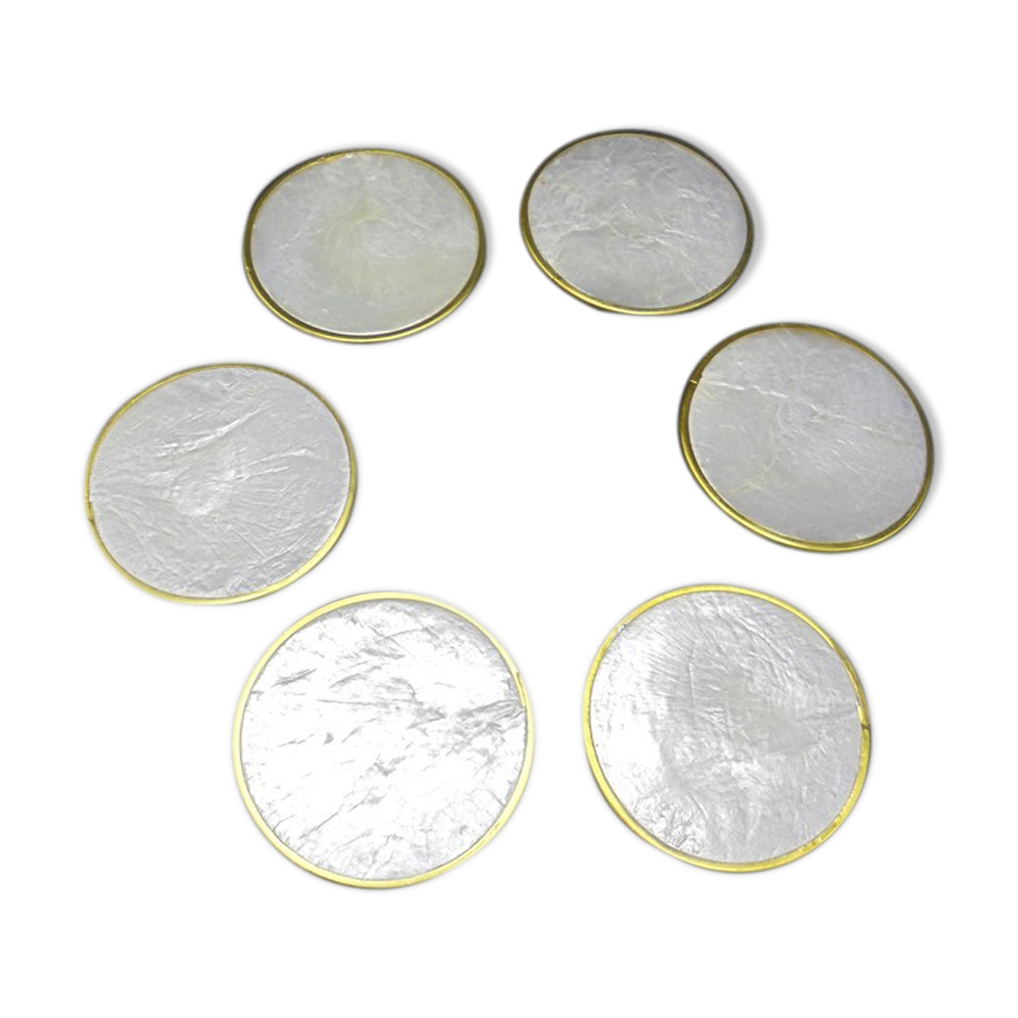 Set of 6 mother-of-pearl coasters