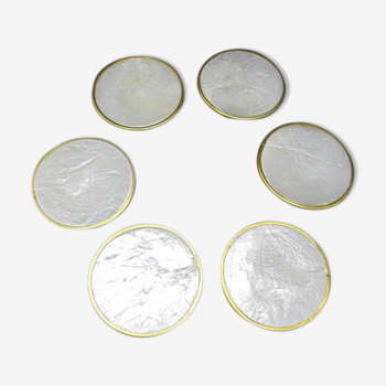 Set of 6 mother-of-pearl coasters