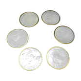 Set of 6 mother-of-pearl coasters