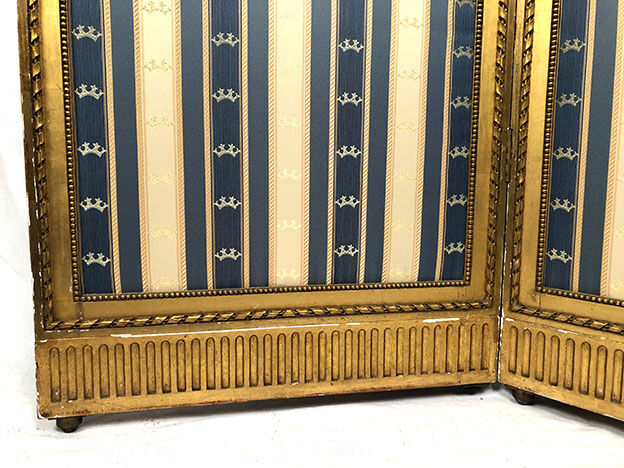 Two-leaf gilded wooden screen in Louis XVI style