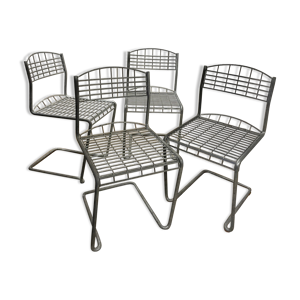 Lot de 4 chaises métalliques Merci,