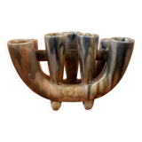 Art Nouveau flower pot in flamed stoneware by Charles Greber