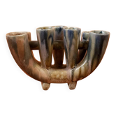 Art Nouveau flower pot in flamed stoneware by Charles Greber