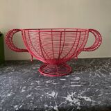 Red wired metal fruit basket