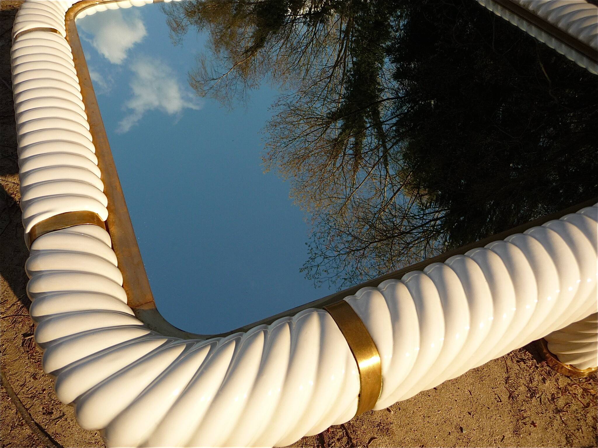 Ceramic and mirrored glass coffee table by Tommaso Barbi, Italy, 1960s.
