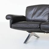 Canapé 3 places De Sede modèle DS-31 en cuir noir, Suisse 1970