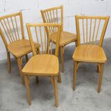 Set of 4 Baumann bistro chairs model 153 stamped 1981.