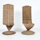 Pair of sculptural high back chairs, 1980’s Italy