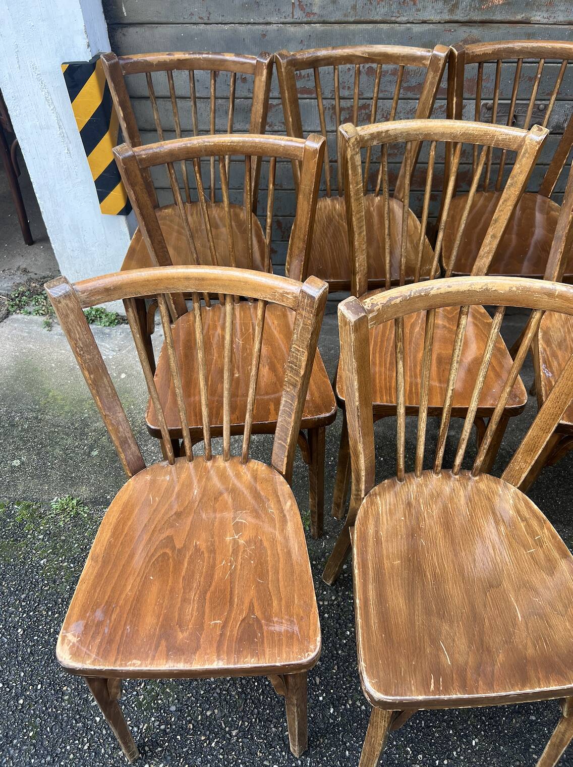 (Lot) 13 Stamped Baumann Chairs
