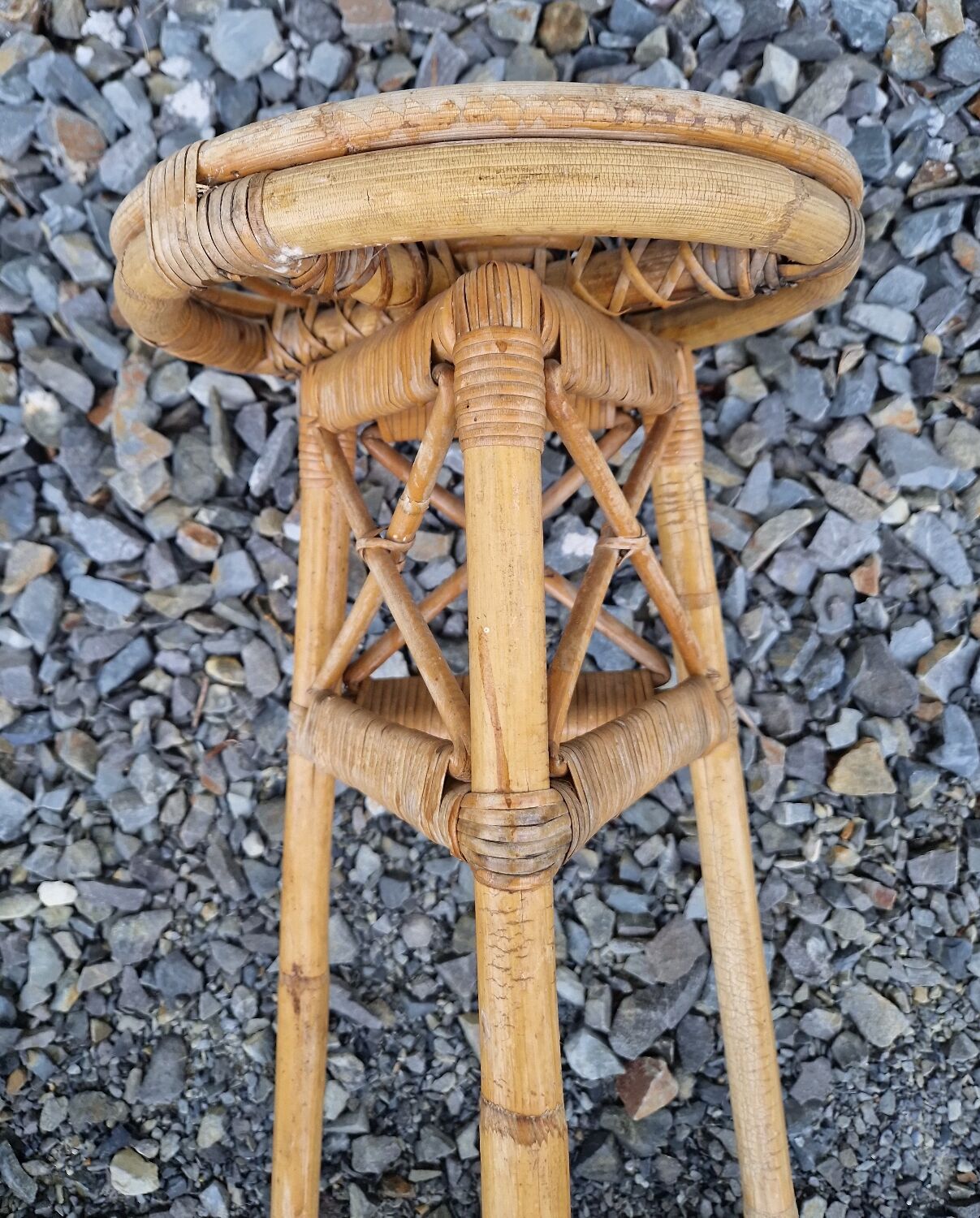 Vintage wicker stool