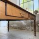 Grande table de ferme XL chêne « carrée » conférence 1950