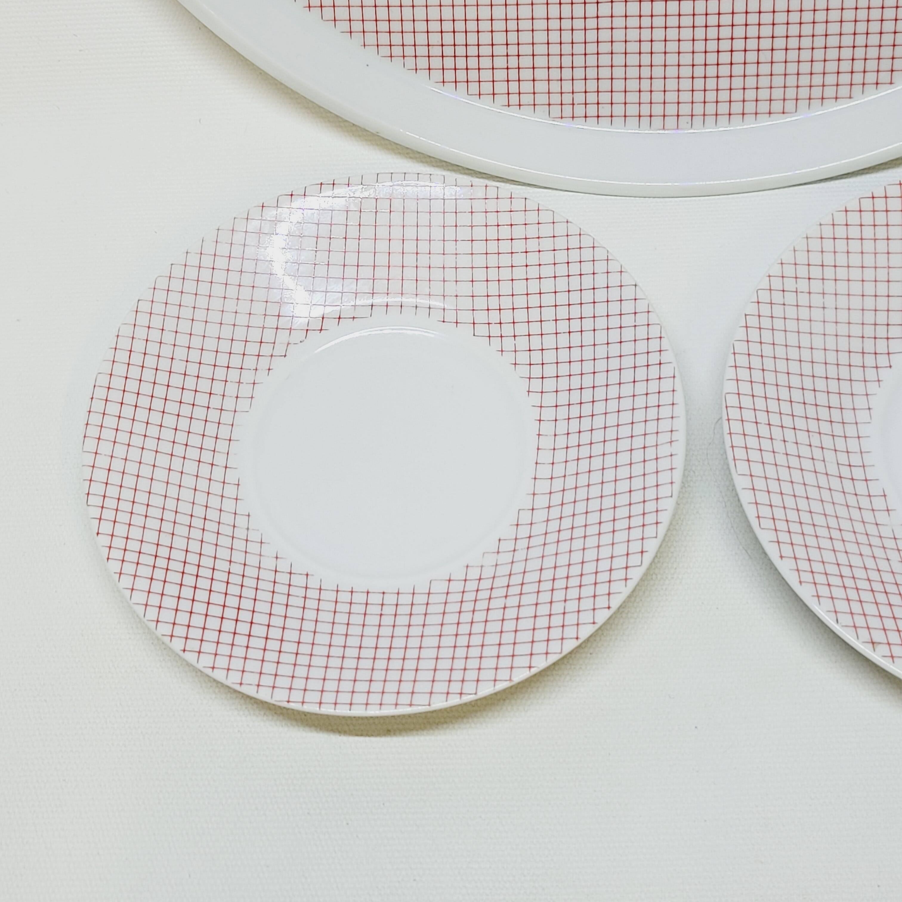 Pie Dish + 2 Vichy Porcelain Cups Philippe Deshoulières Lourioux