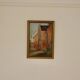 Original European oil on panel – construction scene