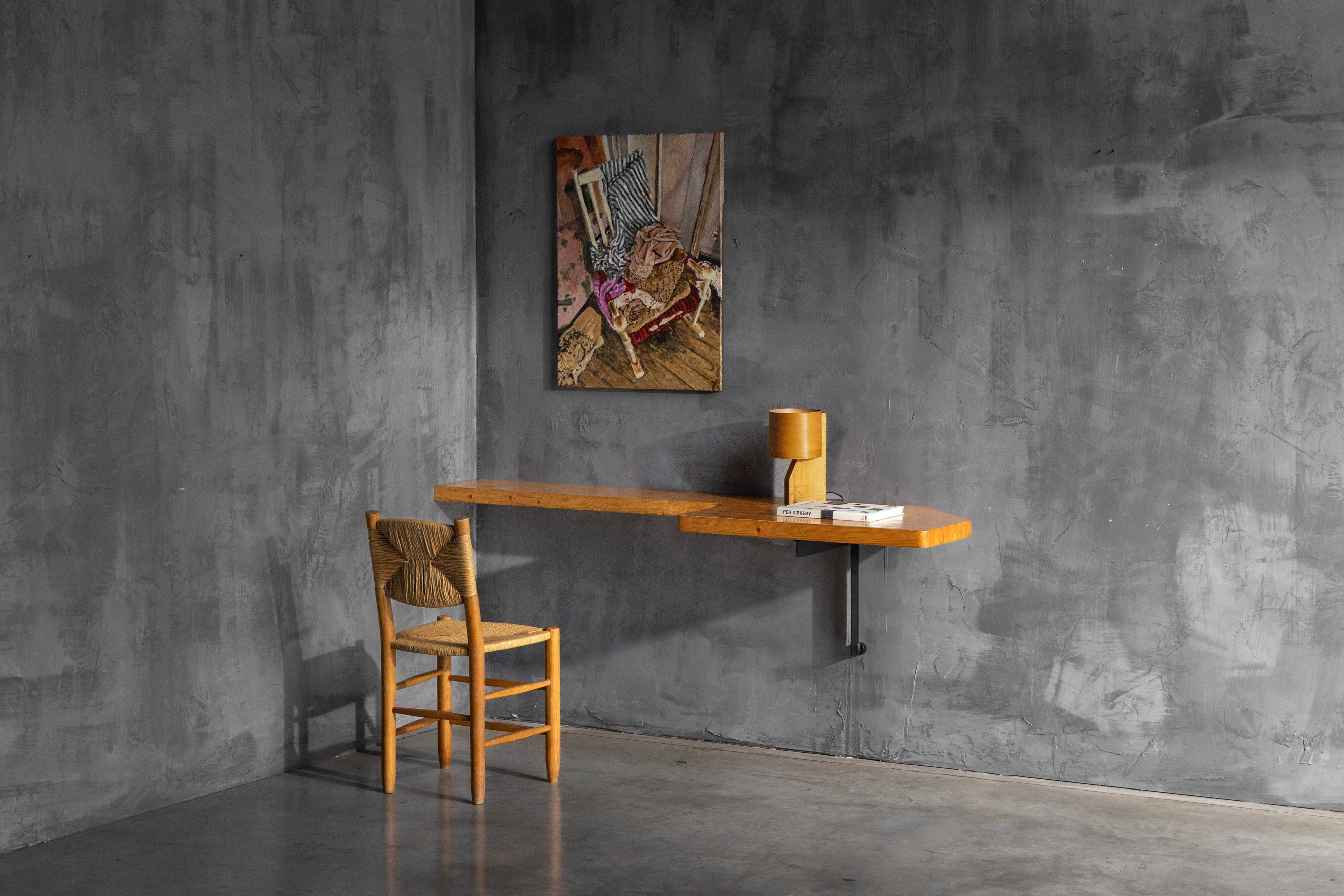 Wall-mounted console table by Charlotte Perriand, France, 1950s