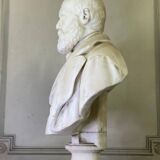 Buste en marbre de Carrare signé et daté Argenti Giosue 1886