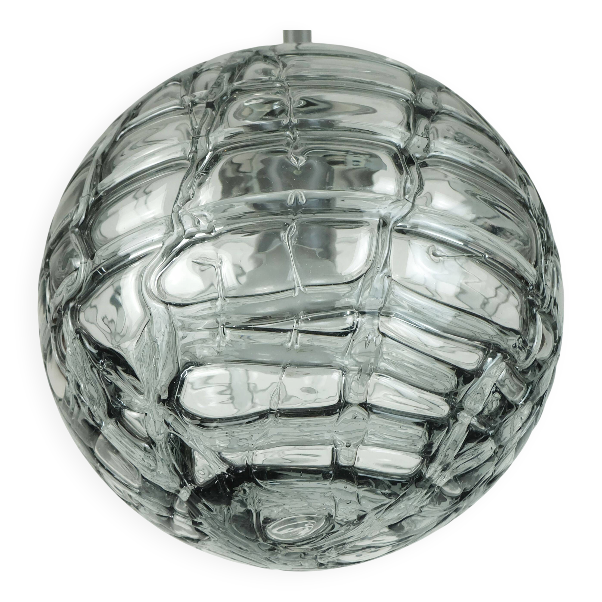 No. 2 of 2 - elegant doria pendant lamp clear and smoke grey 60s 70s