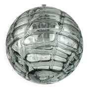 No. 2 of 2 - elegant doria pendant lamp clear and smoke grey 60s 70s