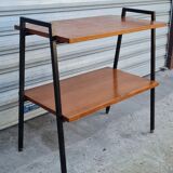 Teak and metal side table