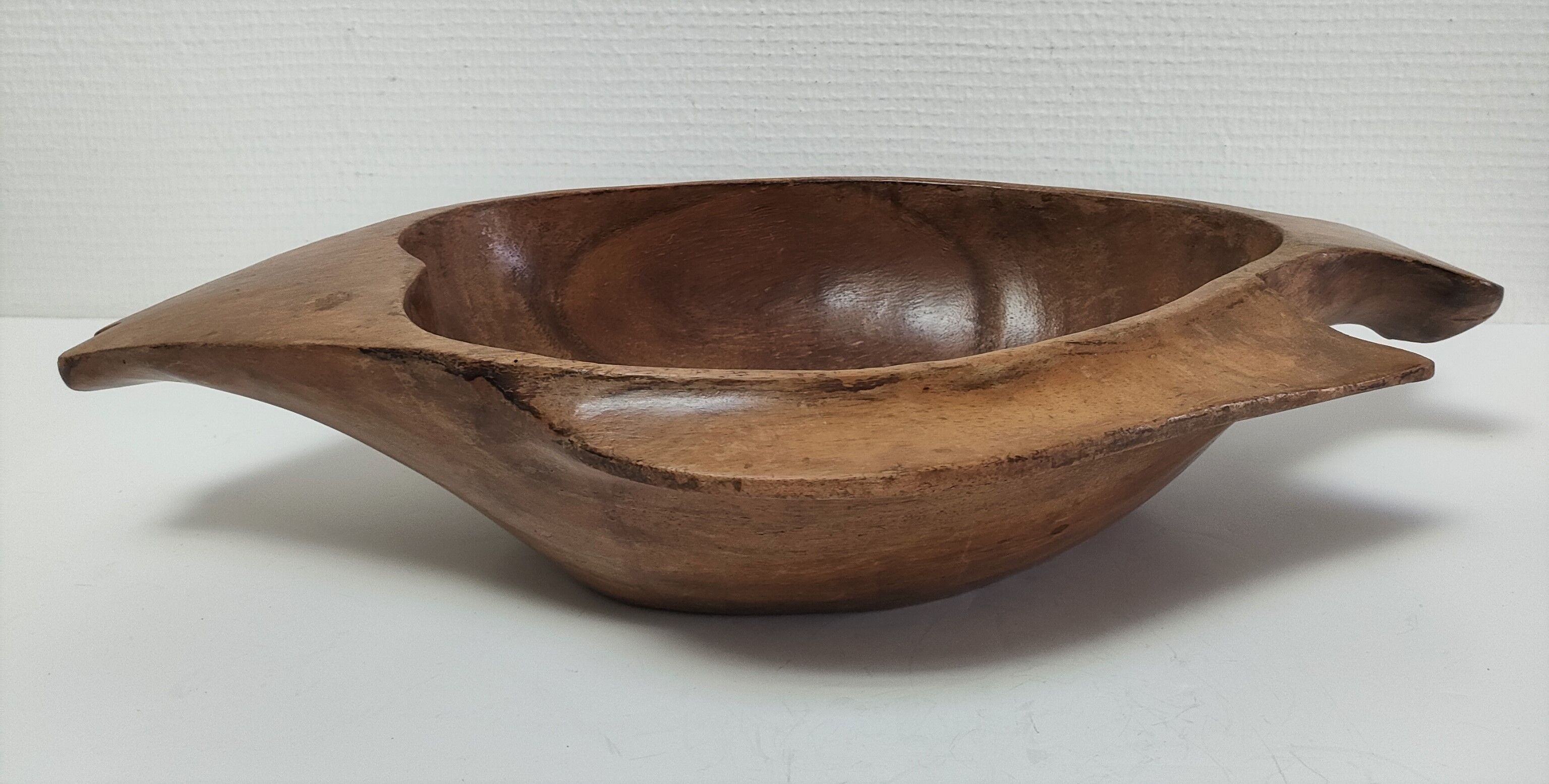 Zoomorphic cut fish wood carved vintage