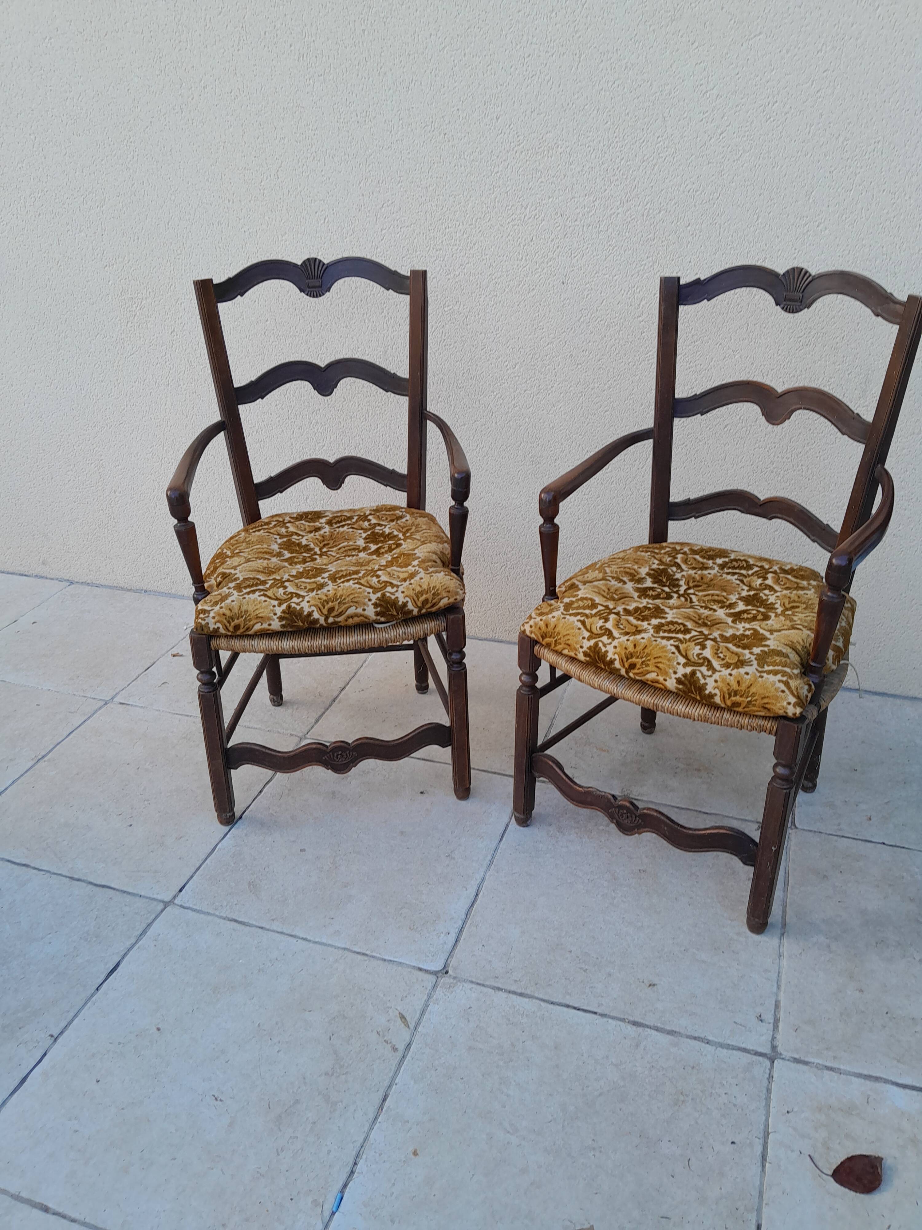 Pair of old Provençal armchairs